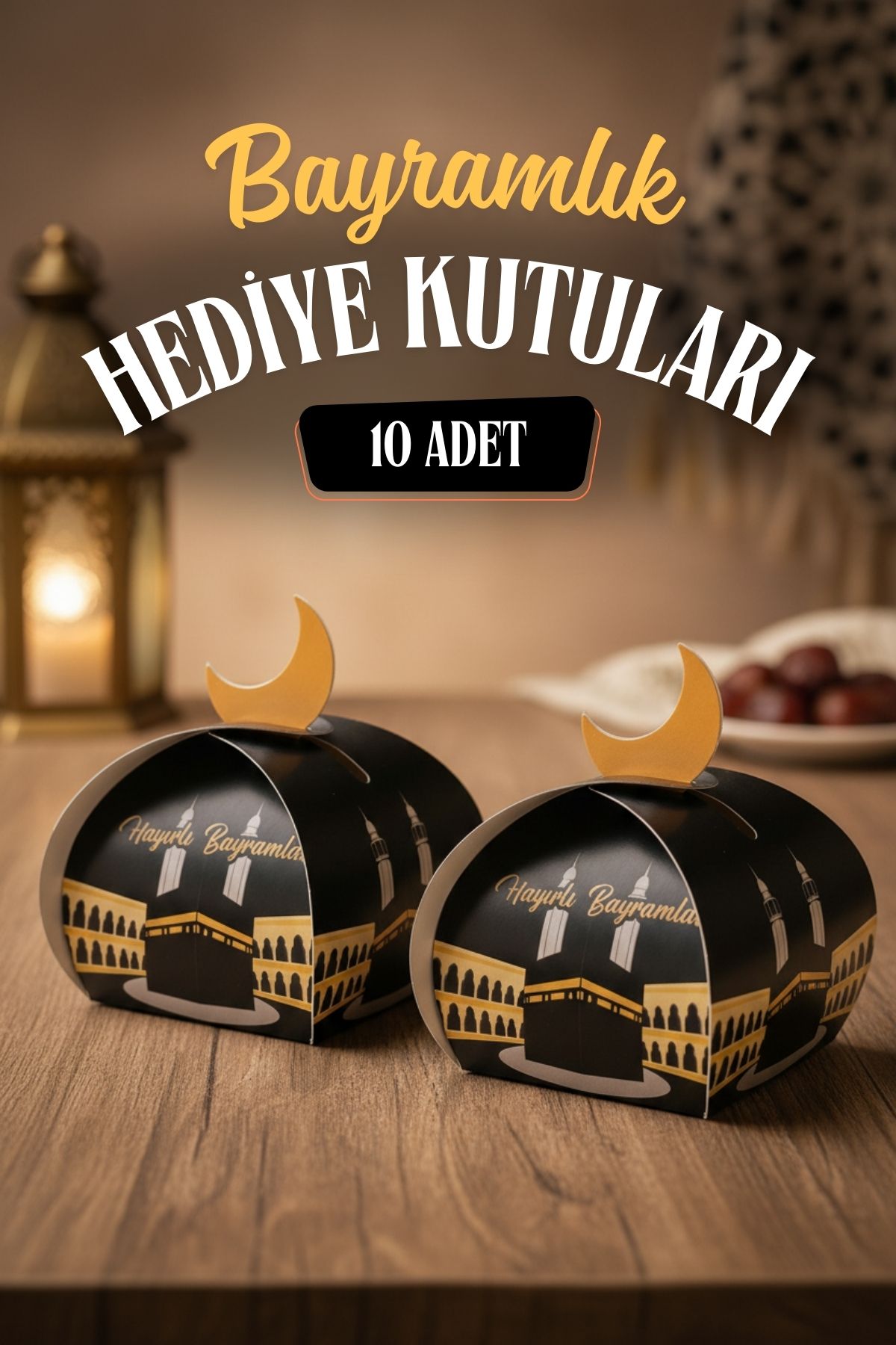 Bayramlık Hediye Kutusu, 10 Adet Özel Tasarım Bayram İçin Hediyelik Kutu, Hediye Paketi