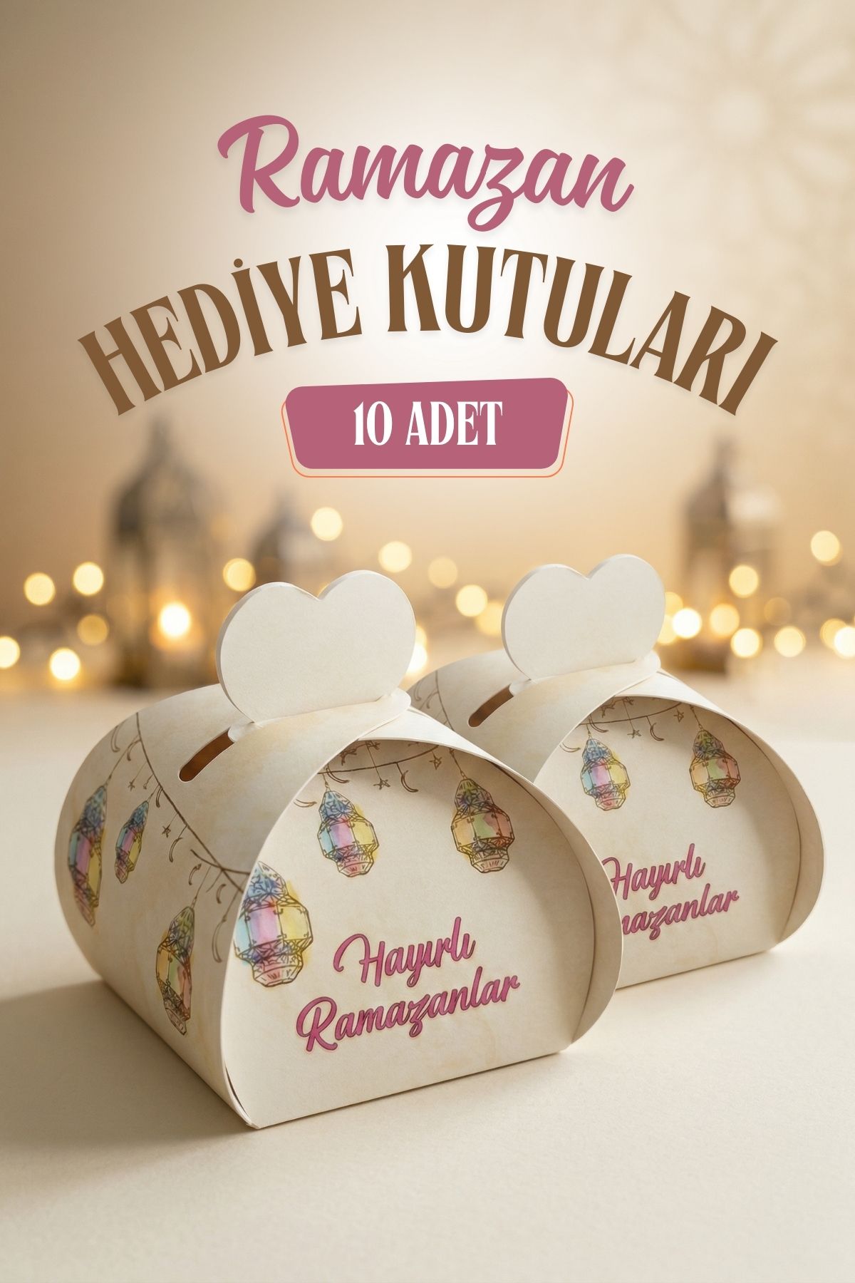 10 Adet Ramazan Hediye Kutusu - Mevlid Hediyesi - Ramazan Hediyesi - Lokum Hurma Kutusu