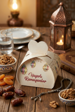 10 Adet Ramazan Hediye Kutusu - Mevlid Hediyesi - Ramazan Hediyesi - Lokum Hurma Kutusu