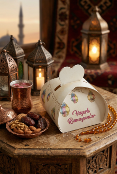 10 Adet Ramazan Hediye Kutusu - Mevlid Hediyesi - Ramazan Hediyesi - Lokum Hurma Kutusu