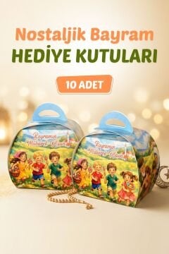Bayramlık Hediye Kutusu, 10 Adet Özel Tasarım Bayram İçin Hediyelik Kutu, Hediye Paketi