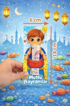 Çocuk Temalı Bayram Harçlık Kartı 10 Adet Kız Ve Erkek Ramazan ve Kurban Bayramı Tebrik Kartı