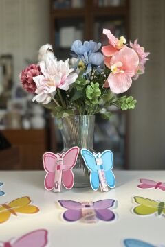 Kelebek Desenli Bayram Harçlık Kartı 10 Adet Karışık Renk Ramazan ve Kurban Bayramı Tebrik Kartı