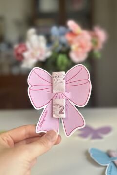 Fiyonk Desenli Bayram Harçlık Kartı 10 Adet Karışık Renk Ramazan ve Kurban Bayramı Tebrik Kartı