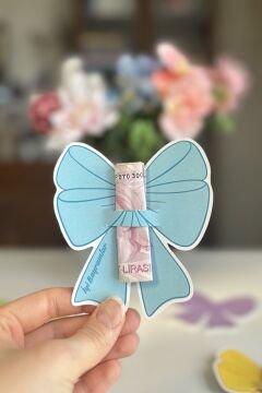 Fiyonk Desenli Bayram Harçlık Kartı 10 Adet Karışık Renk Ramazan ve Kurban Bayramı Tebrik Kartı