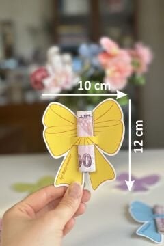 Fiyonk Desenli Bayram Harçlık Kartı 10 Adet Karışık Renk Ramazan ve Kurban Bayramı Tebrik Kartı