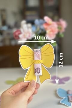 Fiyonk Desenli Bayram Harçlık Kartı 10 Adet Karışık Renk Ramazan ve Kurban Bayramı Tebrik Kartı