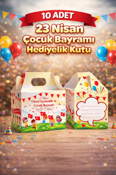 23 Nisan Hediye Kutusu 10 Adet Özel Tasarım Hediyelik Kutu Çocuk Bayramı Hediye Paketi
