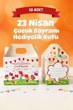 23 Nisan Hediye Kutusu 10 Adet Özel Tasarım Hediyelik Kutu Çocuk Bayramı Hediye Paketi
