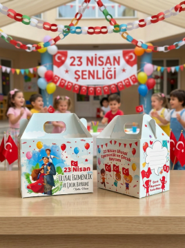 23 Nisan Hediye Kutusu 10 Adet Özel Tasarım Hediyelik Kutu Çocuk Bayramı Hediye Paketi