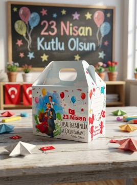 23 Nisan Hediye Kutusu 10 Adet Özel Tasarım Hediyelik Kutu Çocuk Bayramı Hediye Paketi