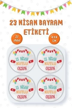 23 Nisan Etiketi Ulusal Egemenlik Ve Çocuk Bayramı Sticker Hediye Paketleme Etiketi