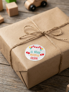 23 Nisan Etiketi Ulusal Egemenlik Ve Çocuk Bayramı Sticker Hediye Paketleme Etiketi