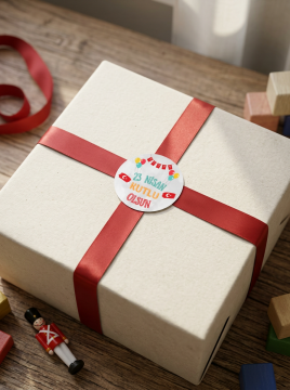 23 Nisan Etiketi Ulusal Egemenlik Ve Çocuk Bayramı Sticker Hediye Paketleme Etiketi