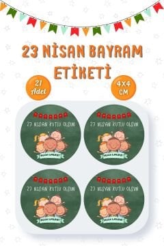 23 Nisan Etiketi Ulusal Egemenlik Ve Çocuk Bayramı Sticker Hediye Paketleme Etiketi