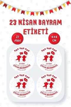 23 Nisan Etiketi Ulusal Egemenlik Ve Çocuk Bayramı Sticker Hediye Paketleme Etiketi