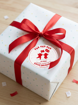 23 Nisan Etiketi Ulusal Egemenlik Ve Çocuk Bayramı Sticker Hediye Paketleme Etiketi