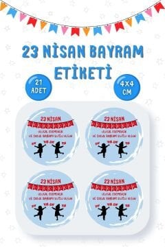 23 Nisan Etiketi Ulusal Egemenlik Ve Çocuk Bayramı Sticker Hediye Paketleme Etiketi