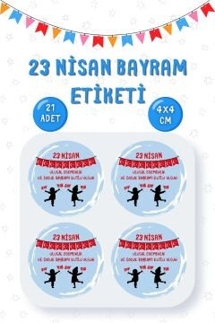 23 Nisan Etiketi Ulusal Egemenlik Ve Çocuk Bayramı Sticker Hediye Paketleme Etiketi