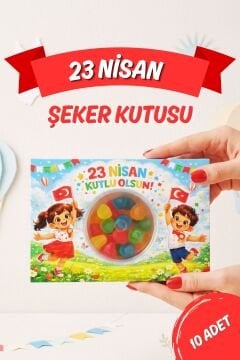 23 Nisan Şeker Kutusu 10 Adet Hediyelik Kutu Çocuk Bayramı Hediye Paketi