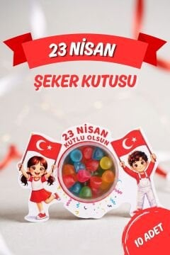 23 Nisan Şeker Kutusu 10 Adet Hediyelik Kutu Çocuk Bayramı Hediye Paketi