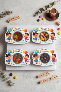 Mutlu Bayramlar Şeker Kutusu 10 Adet Hediyelik Kutu Bayram Hediyesi