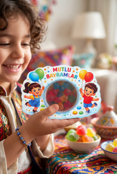 Mutlu Bayramlar Şeker Kutusu 10 Adet Hediyelik Kutu Bayram Hediyesi