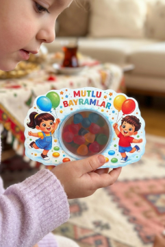 Mutlu Bayramlar Şeker Kutusu 10 Adet Hediyelik Kutu Bayram Hediyesi