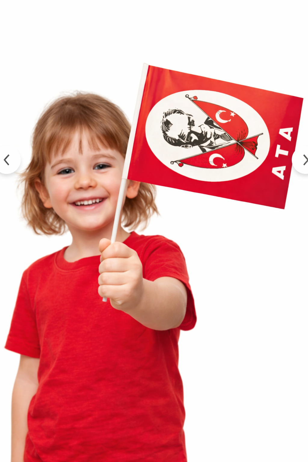 Çıtalı Ata Bayrak Kağıt 22x30 cm 10 Adet Büyük Atalı Bayrak