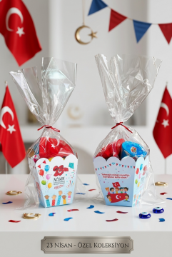 23 Nisan Şeker Kovası 10 Adet Hediyelik Kutu Çocuk Bayramı Hediye Paketi