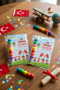23 Nisan Hediyesi 10 Adet Kartlı Emoji Kurşun Kalem Çocuk Bayramı Hediyelik Model 1