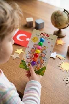 23 Nisan Hediyesi 10 Adet Kartlı Emoji Kurşun Kalem Çocuk Bayramı Hediyelik Model 2