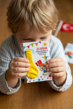 23 Nisan Çocuk Bayramı Hediyesi 10 Adet Kartlı Rengarenk Balon