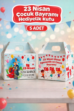 23 Nisan Hediye Kutusu 5 Adet Özel Tasarım Hediyelik Kutu Çocuk Bayramı Hediye Paketi