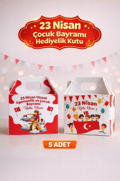 23 Nisan Hediye Kutusu 5 Adet Özel Tasarım Hediyelik Kutu Çocuk Bayramı Hediye Paketi