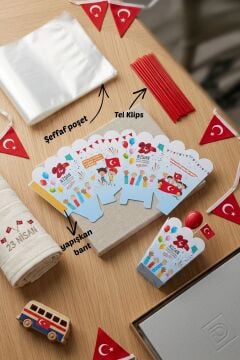 23 Nisan Şeker Kovası 5 Adet Hediyelik Kutu Çocuk Bayramı Hediye Paketi