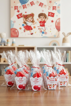 23 Nisan Şeker Kovası 5 Adet Hediyelik Kutu Çocuk Bayramı Hediye Paketi