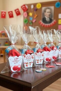 23 Nisan Şeker Kovası 5 Adet Hediyelik Kutu Çocuk Bayramı Hediye Paketi