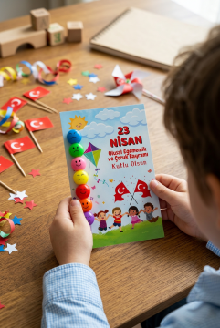 23 Nisan Hediyesi 5 Adet Kartlı Emoji Kurşun Kalem Çocuk Bayramı Hediyelik Model 1