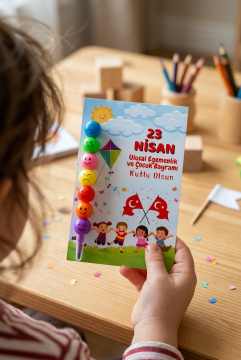 23 Nisan Hediyesi 5 Adet Kartlı Emoji Kurşun Kalem Çocuk Bayramı Hediyelik Model 1