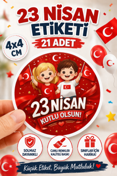 23 Nisan Etiketi Ulusal Egemenlik Ve Çocuk Bayramı Sticker Hediye Paketleme Etiketi