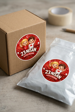 23 Nisan Etiketi Ulusal Egemenlik Ve Çocuk Bayramı Sticker Hediye Paketleme Etiketi