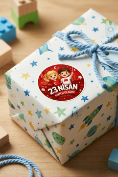 23 Nisan Etiketi Ulusal Egemenlik Ve Çocuk Bayramı Sticker Hediye Paketleme Etiketi