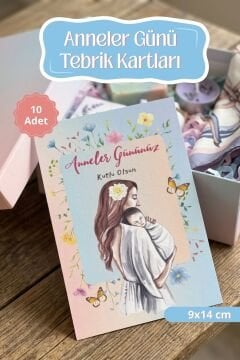 Anneler Günü Tebrik Kartı 10 Adet Hediye Paketleme Kartı