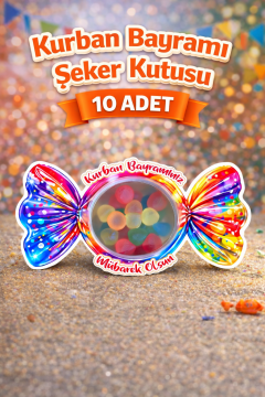 Kurban Bayramı Şeker Kutusu 10 Adet Hediyelik Kutu Bayram Hediyesi