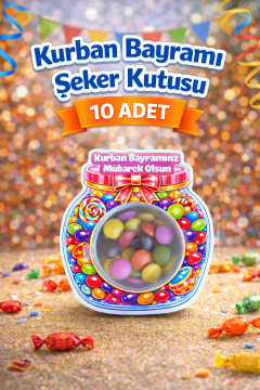 Kurban Bayramı Şeker Kutusu 10 Adet Hediyelik Kutu Bayram Hediyesi