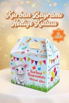 Kurban Bayramı Hediye Kutusu 10 Adet Özel Tasarım Bayram İçin Hediyelik Kutu Hediye Paketi
