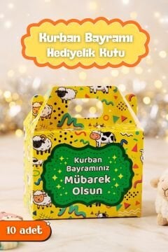 Kurban Bayramı Hediye Kutusu 10 Adet Özel Tasarım Bayram İçin Hediyelik Kutu Hediye Paketi