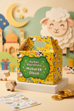 Kurban Bayramı Hediye Kutusu 10 Adet Özel Tasarım Bayram İçin Hediyelik Kutu Hediye Paketi