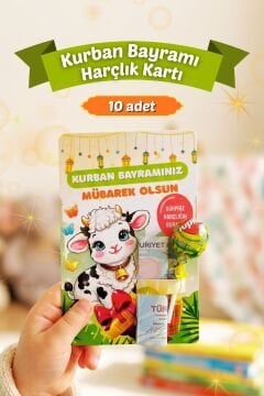 Kurban Bayramı Harçlık Kartı 10 Adet İyi Bayramlar Bayram Tebrik Kartı